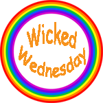 rainbow circle that says Wicked Wednesday