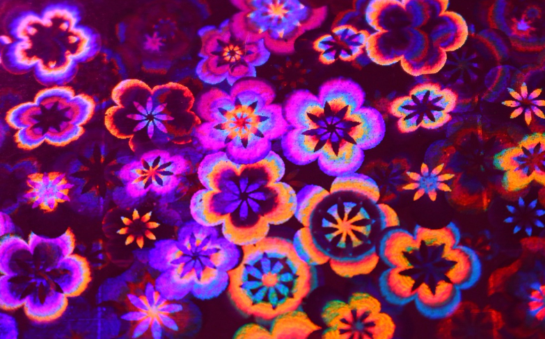 construction paper with hologram flowers