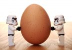 stormtroopers holding up an egg for balance