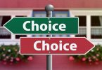 signs for two opposing choices and no regrets