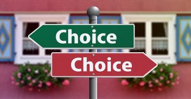 signs for two opposing choices and no regrets