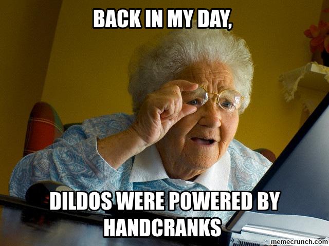 back in my day dildos were powered by handcranks -- main image for sex toy review page