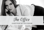 Guest post by Toy For Sir called The Office -- image of sexy woman talking on phone, bent over her desk.